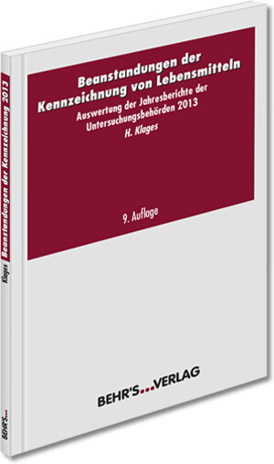 Buchcover Beanstandungen der Kennzeichnung von Lebensmitteln | Heiko Klages | EAN 9783954683208 | ISBN 3-95468-320-2 | ISBN 978-3-95468-320-8