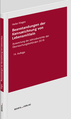 Buchcover Beanstandungen der Kennzeichnung von Lebensmitteln | Heiko Klages | EAN 9783954687015 | ISBN 3-95468-701-1 | ISBN 978-3-95468-701-5