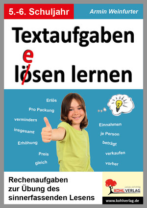 Buchcover Textaufgaben lösen lernen / Klasse 5-6 | Armin Weinfurter | EAN 9783955131265 | ISBN 3-95513-126-2 | ISBN 978-3-95513-126-5
