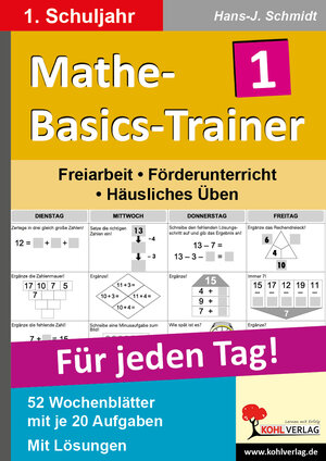 Buchcover Mathe-Basics-Trainer / Klasse 1 | Hans-J. Schmidt | EAN 9783955136581 | ISBN 3-95513-658-2 | ISBN 978-3-95513-658-1
