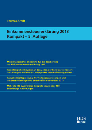 Buchcover Einkommensteuererklärung 2013 Kompakt | Thomas Arndt | EAN 9783955540326 | ISBN 3-95554-032-4 | ISBN 978-3-95554-032-6