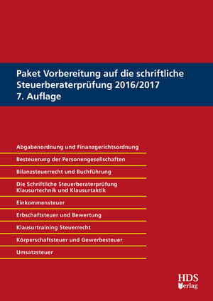Buchcover Paket Vorbereitung auf die schriftliche Steuerberaterprüfung 2016/2017 | Günter Maus | EAN 9783955541941 | ISBN 3-95554-194-0 | ISBN 978-3-95554-194-1