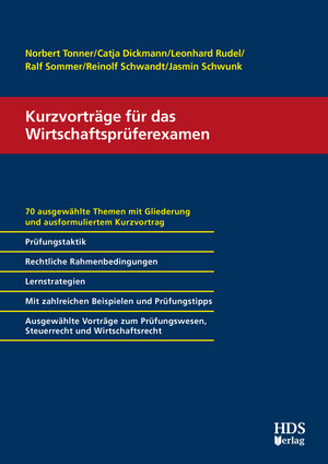 Buchcover Kurzvorträge für das Wirtschaftsprüferexamen | Norbert Tonner | EAN 9783955542238 | ISBN 3-95554-223-8 | ISBN 978-3-95554-223-8