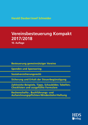 Buchcover Vereinsbesteuerung Kompakt 2017/2018 | Harald Dauber | EAN 9783955543310 | ISBN 3-95554-331-5 | ISBN 978-3-95554-331-0
