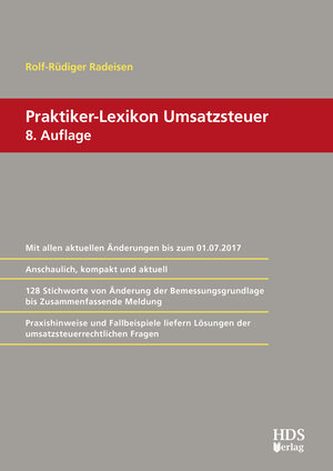 Buchcover Praktiker-Lexikon Umsatzsteuer | Rolf-Rüdiger Radeisen | EAN 9783955543334 | ISBN 3-95554-333-1 | ISBN 978-3-95554-333-4
