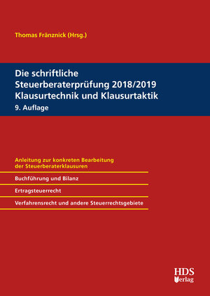 Buchcover Die schriftliche Steuerberaterprüfung 2018/2019 Klausurtechnik und Klausurtaktik | Matthias Goldhorn | EAN 9783955543761 | ISBN 3-95554-376-5 | ISBN 978-3-95554-376-1