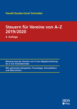 Buchcover Steuern für Vereine von A-Z 2018/2019 | Harald Dauber | EAN 9783955544096 | ISBN 3-95554-409-5 | ISBN 978-3-95554-409-6