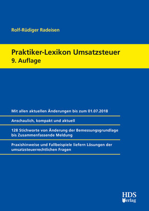 Buchcover Praktiker-Lexikon Umsatzsteuer | Rolf-Rüdiger Radeisen | EAN 9783955544171 | ISBN 3-95554-417-6 | ISBN 978-3-95554-417-1