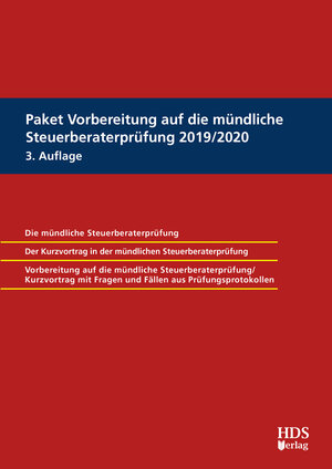 Buchcover Paket Vorbereitung auf die mündliche Steuerberaterprüfung 2019/2020 | Arno Barzen | EAN 9783955545543 | ISBN 3-95554-554-7 | ISBN 978-3-95554-554-3