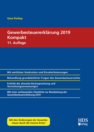 Buchcover Gewerbesteuererklärung 2019 Kompakt | Uwe Perbey | EAN 9783955546113 | ISBN 3-95554-611-X | ISBN 978-3-95554-611-3