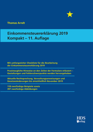 Buchcover Einkommensteuererklärung 2019 Kompakt | Thomas Arndt | EAN 9783955546168 | ISBN 3-95554-616-0 | ISBN 978-3-95554-616-8