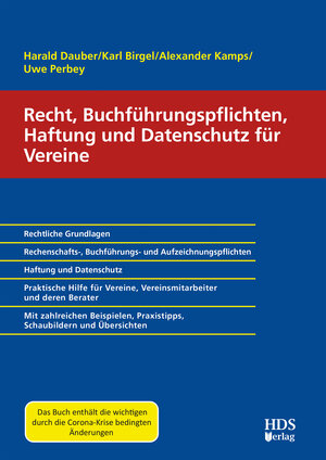Buchcover Recht, Buchführungspflichten, Haftung und Datenschutz für Vereine | Harald Dauber | EAN 9783955546243 | ISBN 3-95554-624-1 | ISBN 978-3-95554-624-3