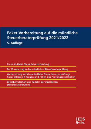 Buchcover Paket Vorbereitung auf die mündliche Steuerberaterprüfung 2021/2022 | Arno Barzen | EAN 9783955547530 | ISBN 3-95554-753-1 | ISBN 978-3-95554-753-0