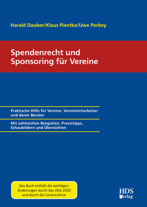 Buchcover Spendenrecht und Sponsoring für Vereine | Harald Dauber | EAN 9783955547745 | ISBN 3-95554-774-4 | ISBN 978-3-95554-774-5