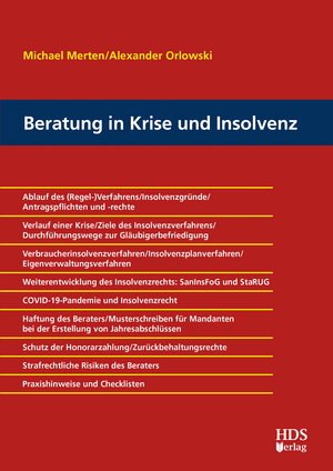Buchcover Beratung in Krise und Insolvenz | Michael Merten | EAN 9783955547899 | ISBN 3-95554-789-2 | ISBN 978-3-95554-789-9