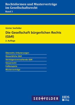 Buchcover Die Gesellschaft bürgerlichen Rechts (GbR) | Günter Seefelder | EAN 9783955548018 | ISBN 3-95554-801-5 | ISBN 978-3-95554-801-8