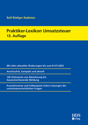 Buchcover Praktiker-Lexikon Umsatzsteuer | Rolf-Rüdiger Radeisen | EAN 9783955548278 | ISBN 3-95554-827-9 | ISBN 978-3-95554-827-8