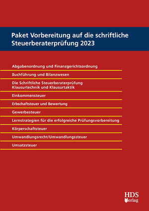 Buchcover Paket Vorbereitung auf die schriftliche Steuerberaterprüfung 2023 | Thomas Fränznick | EAN 9783955548650 | ISBN 3-95554-865-1 | ISBN 978-3-95554-865-0