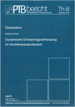 Buchcover Dynamische Emissionsgradmessung im Hochtemperaturbereich | Stephan Krenek | EAN 9783956062872 | ISBN 3-95606-287-6 | ISBN 978-3-95606-287-2