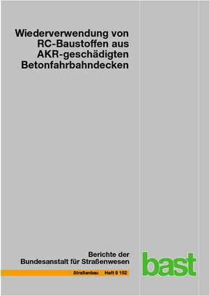 Buchcover Wiederverwendung von RC-Baustoffen aus AKR-geschädigten Betonfahrbahndecken | Oliver Mielich | EAN 9783956065859 | ISBN 3-95606-585-9 | ISBN 978-3-95606-585-9