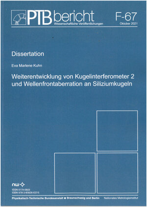 Buchcover Weiterentwicklung von Kugelinterferometer 2 und Wellenfrontaberration an Siliziumkugeln | Eva Marlene Kuhn | EAN 9783956066375 | ISBN 3-95606-637-5 | ISBN 978-3-95606-637-5