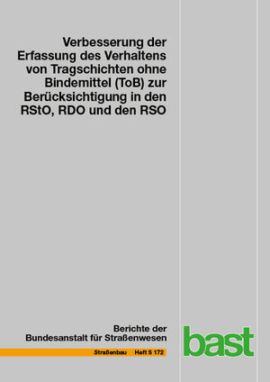 Buchcover Verbesserung der Erfassung des Verhaltens von Tragschichten ohne Bindemittel (ToB) zur Berücksichtigung in den RStO, RDO und den RSO | Frohmut Wellner | EAN 9783956066634 | ISBN 3-95606-663-4 | ISBN 978-3-95606-663-4