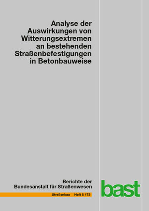 Buchcover Analyse der Auswirkungen von Witterungsextremen an bestehenden Straßenbefestigungen in Betonbauweise | Stephan Villaret | EAN 9783956066689 | ISBN 3-95606-668-5 | ISBN 978-3-95606-668-9