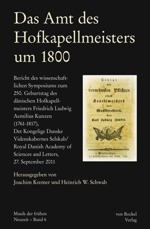 Buchcover Das Amt des Hofkapellmeisters um 1800  | EAN 9783956750229 | ISBN 3-95675-022-5 | ISBN 978-3-95675-022-9
