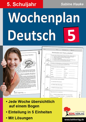Buchcover Wochenplan Deutsch / Klasse 5 | Sabine Hauke | EAN 9783956862748 | ISBN 3-95686-274-0 | ISBN 978-3-95686-274-8