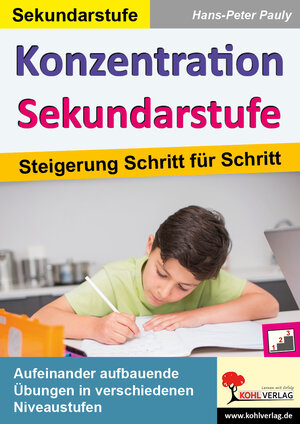 Buchcover Konzentration Sekundarstufe | Hans-Peter Pauly | EAN 9783956863417 | ISBN 3-95686-341-0 | ISBN 978-3-95686-341-7