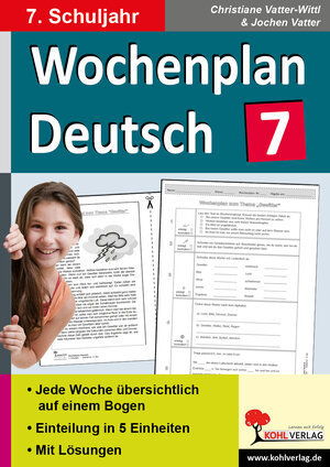 Buchcover Wochenplan Deutsch / Klasse 7 | Christiane Vatter-Wittl | EAN 9783956863943 | ISBN 3-95686-394-1 | ISBN 978-3-95686-394-3