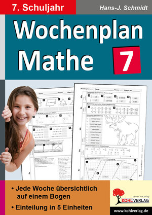 Buchcover Wochenplan Mathe / Klasse 7 | Hans-J. Schmidt | EAN 9783956865749 | ISBN 3-95686-574-X | ISBN 978-3-95686-574-9