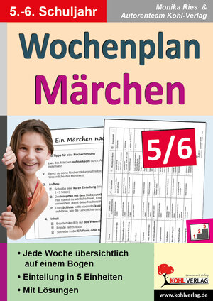 Buchcover Wochenplan Märchen / Klasse 5-6 | Monika Ries | EAN 9783956866302 | ISBN 3-95686-630-4 | ISBN 978-3-95686-630-2