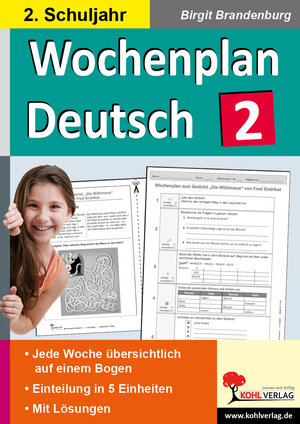 Buchcover Wochenplan Deutsch / Klasse 2 | Birgit Brandenburg | EAN 9783956868252 | ISBN 3-95686-825-0 | ISBN 978-3-95686-825-2