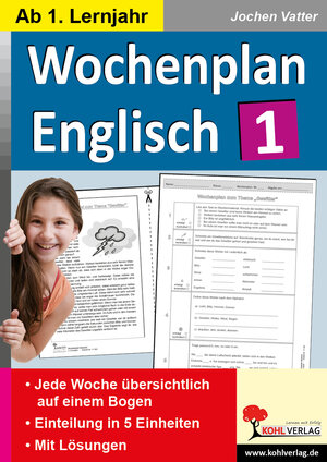 Buchcover Wochenplan Englisch 1 | Jochen Vatter | EAN 9783956868412 | ISBN 3-95686-841-2 | ISBN 978-3-95686-841-2