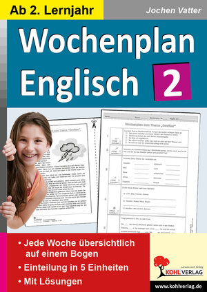 Buchcover Wochenplan Englisch 2 | Jochen Vatter | EAN 9783956868429 | ISBN 3-95686-842-0 | ISBN 978-3-95686-842-9