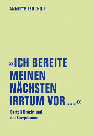 Buchcover "Ich bereite meinen nächsten Irrtum vor..."  | EAN 9783957323477 | ISBN 3-95732-347-9 | ISBN 978-3-95732-347-7