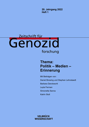Buchcover Zeitschrift für Genozidforschung. 20. Jg. 2022, Heft 1  | EAN 9783958322929 | ISBN 3-95832-292-1 | ISBN 978-3-95832-292-9