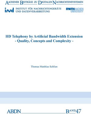 Buchcover HD Telephony by Artificial Bandwidth Extension | Thomas Matthias Schlien | EAN 9783958863507 | ISBN 3-95886-350-7 | ISBN 978-3-95886-350-7