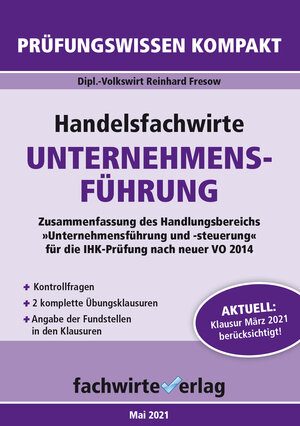 Buchcover Handelsfachwirte: Unternehmensführung | Reinhard Fresow | EAN 9783958874107 | ISBN 3-95887-410-X | ISBN 978-3-95887-410-7