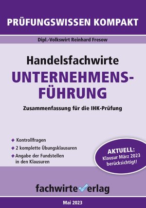 Buchcover Handelsfachwirte: Unternehmensführung | Reinhard Fresow | EAN 9783958874121 | ISBN 3-95887-412-6 | ISBN 978-3-95887-412-1