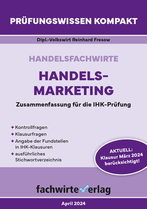Buchcover Handelsfachwirte: Handelsmarketing | Reinhard Fresow | EAN 9783958874336 | ISBN 3-95887-433-9 | ISBN 978-3-95887-433-6
