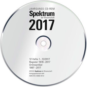 Buchcover Spektrum der Wissenschaft CD-ROM 2017  | EAN 9783958921818 | ISBN 3-95892-181-7 | ISBN 978-3-95892-181-8