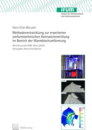Buchcover Methodenentwicklung zur erweiterten umformtechnischen Kennwertermittlung im Bereich der Warmblechumformung | Hans-Elias Marusch | EAN 9783959002172 | ISBN 3-95900-217-3 | ISBN 978-3-95900-217-2