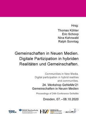 Buchcover Gemeinschaften in Neuen Medien | EAN 9783959082358 | ISBN 3-95908-235-5 | ISBN 978-3-95908-235-8