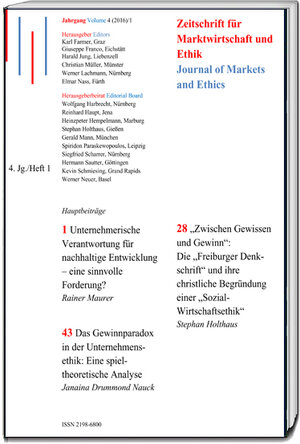 Buchcover Unternehmerische Verantwortung für nachhaltige Entwicklung – eine sinnvolle Forderung? „Zwischen Gewissen und Gewinn“: Die „Freiburger Denkschrift“ und ihre christliche Begründung einer „Sozial-Wirtschaftsethik“ Das Gewinnparadox in der Unternehmensethik: | Rainer Maurer | EAN 9783959481724 | ISBN 3-95948-172-1 | ISBN 978-3-95948-172-4