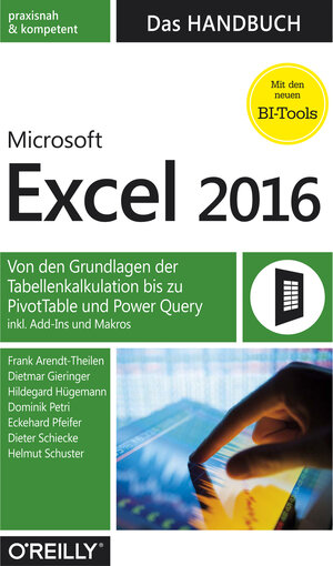Buchcover Microsoft Excel 2016 – Das Handbuch | Frank Arendt-Theilen | EAN 9783960090397 | ISBN 3-96009-039-0 | ISBN 978-3-96009-039-7