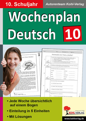 Buchcover Wochenplan Deutsch / Klasse 10  | EAN 9783960401988 | ISBN 3-96040-198-1 | ISBN 978-3-96040-198-8