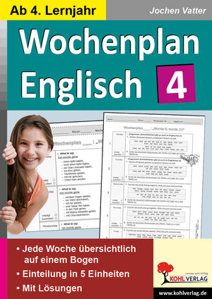 Buchcover Wochenplan Englisch 4 | Jochen Vatter | EAN 9783960402800 | ISBN 3-96040-280-5 | ISBN 978-3-96040-280-0