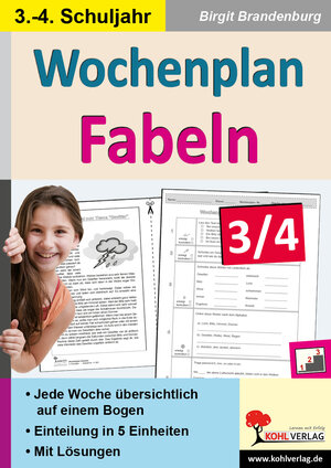 Buchcover Wochenplan Fabeln / Klasse 3-4 | Birgit Brandenburg | EAN 9783960405498 | ISBN 3-96040-549-9 | ISBN 978-3-96040-549-8